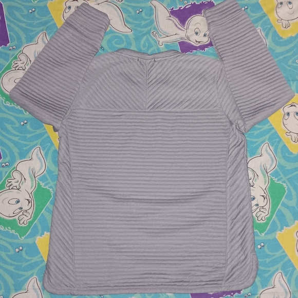 LL Bean Ribbed Air Light Quilted Knit Pullover Sweatshirt - Picture 2 of 6